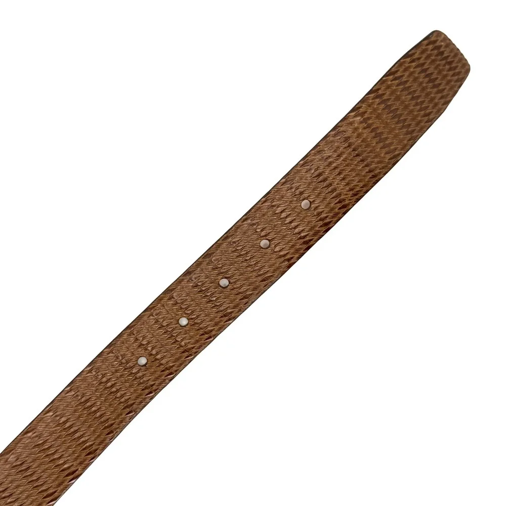 Trafalgar Eastham Mens 44 Brown Italian Calfskin Leather Woven Embossed Belt USA